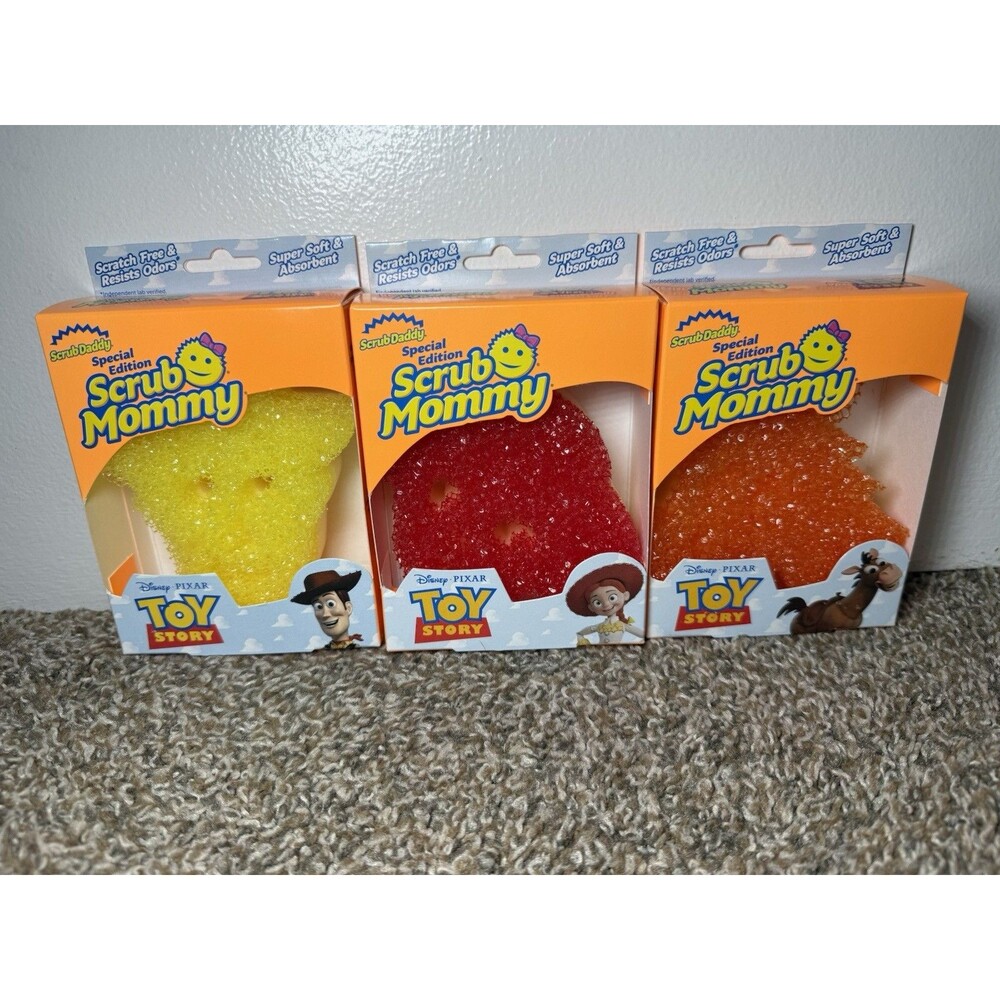 NEW Scrub Mommy Toy Story 3-Pack Woody Jessie Bullseye Sponges